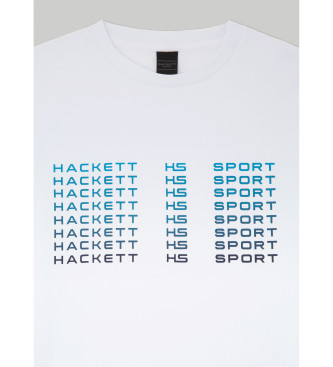 Hackett London T-shirt Hs Logo Fade biały