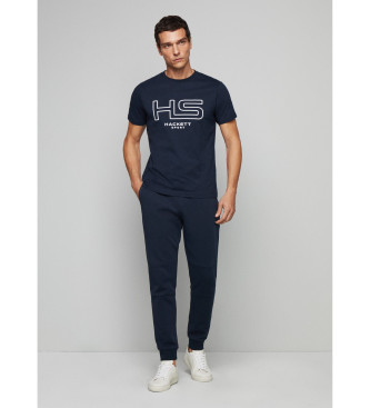 Hackett London T-shirt con logo blu scuro Hs