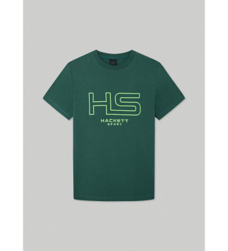 Hackett London T-shirt verde con logo Hs