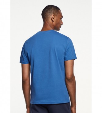 Hackett London Koszulka z nadrukiem logo niebieska
