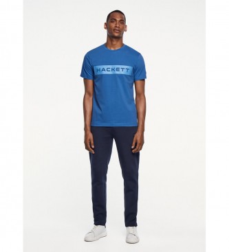 Hackett London T-shirt met logoprint blauw