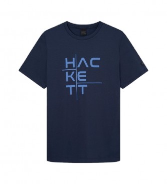 Hackett London T-shirt com logtipo em azul marinho