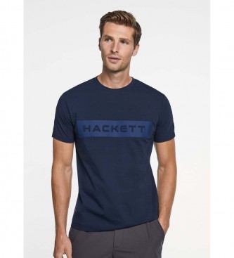 Hackett London T-shirt med logo og navyprint
