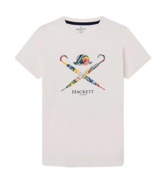 Hackett London T-shirt Logo Floral vit