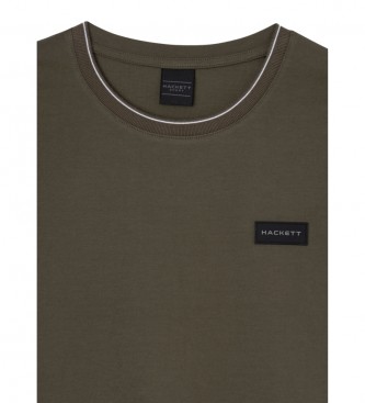 Hackett London T-shirt verde con logo in rilievo