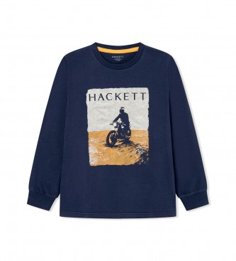 Hackett London T-shirt Motorfiets marine