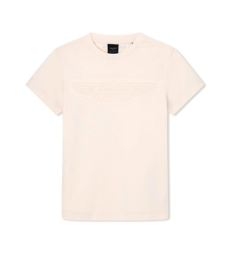 Hackett London T-shirt em off-white com relevo