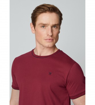 Hackett London Tipped T-shirt maroon
