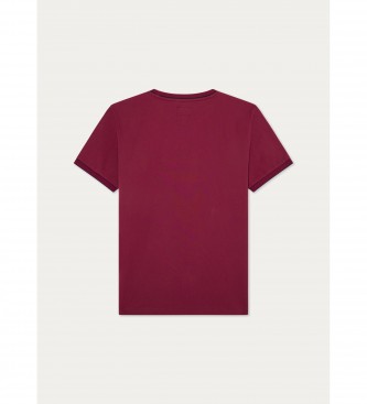 Hackett London Tipped T-shirt maroon
