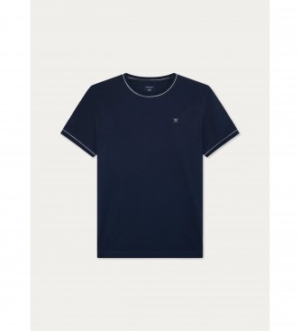 Hackett London T-shirt met tip marine