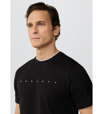 Hackett London T-shirt nera con logo dalla vestibilit� classica