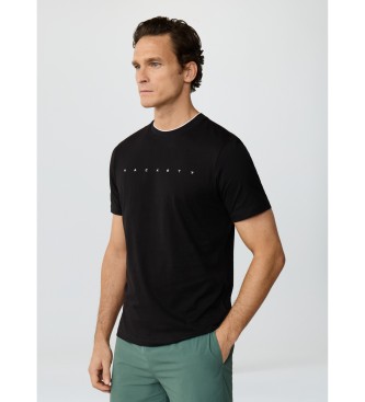 Hackett London T-shirt nera con logo dalla vestibilit� classica