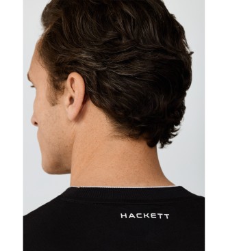 Hackett London T-shirt nera con logo dalla vestibilit� classica