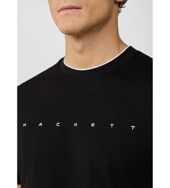 Hackett London T-shirt nera con logo dalla vestibilit� classica