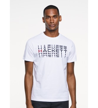 Hackett London T-shirt med logo med print i hvid