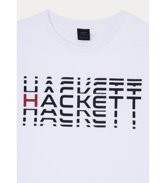 Hackett London T-Shirt mit Logodruck Wei
