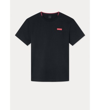 Hackett London Camiseta Logo Estampado Negro