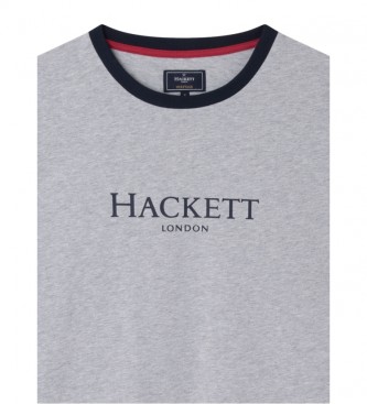 Hackett London T-shirt grigia con logo stampato