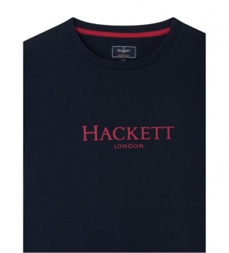 Hackett Logo T-Shirt Navy Print