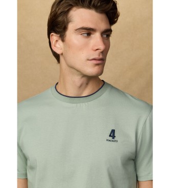 Hackett London T-shirt nummer med logo i klassisk gr�n pasform