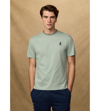 Hackett London T-shirt nummer med logo i klassisk gr�n pasform