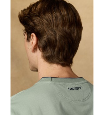 Hackett London T-shirt nummer med logo i klassisk gr�n pasform