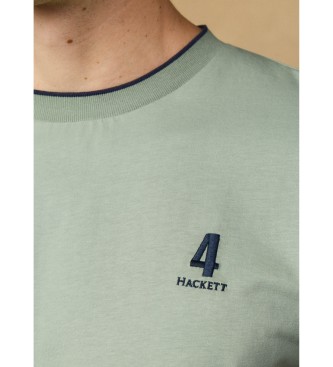 Hackett London T-shirt nummer med logo i klassisk gr�n pasform