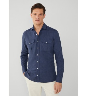 Hackett London Cargo Shirt blue