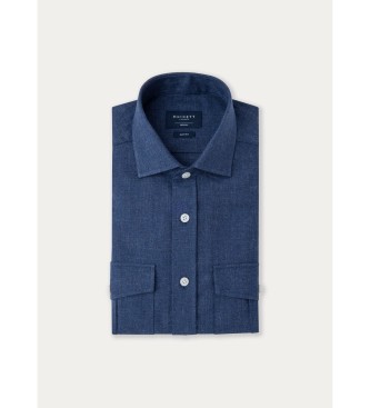 Hackett London Chemise cargo bleue