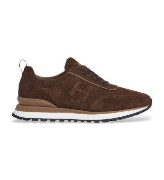 Hackett London Chad Mehke usnjene športne copate rjave barve