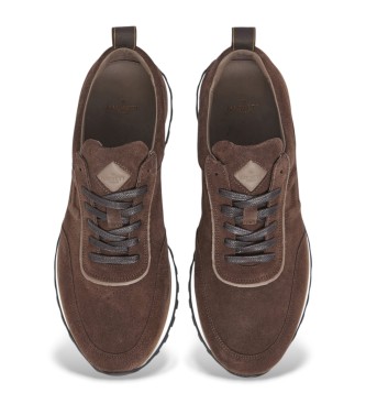 Hackett London Chad Mehke usnjene športne copate rjave barve