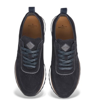 Hackett London Chad Soft Leather Sneakers navy