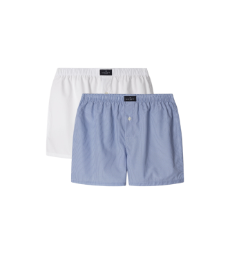 Hackett London Set om 2 boxerkedjor Bl, vit