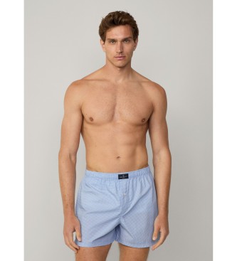 Hackett London Set de 2 Boxer Chain Bleu, Blanc