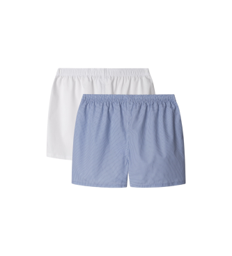 Hackett London Conjunto de 2 Boxer Chain Azul, Branco