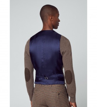 Hackett London Colete Gunclub castanho