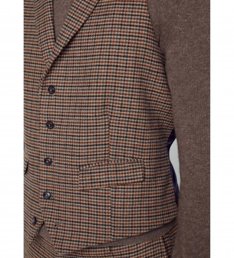 Hackett London Colete Gunclub castanho