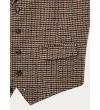 Hackett London Colete Gunclub castanho