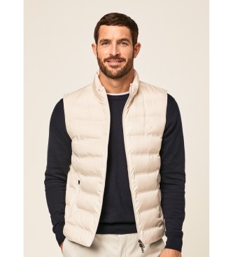 Hackett London Slim Fit Quilted Vest Nude