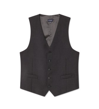 Hackett London Gilet Lana Chiusura Cinque Bottoni grigio