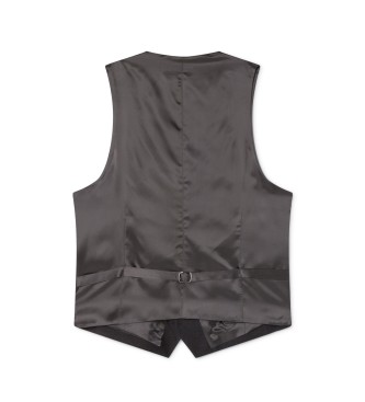 Hackett London Gilet Lana Chiusura Cinque Bottoni grigio
