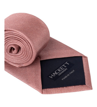 Hackett London Gravata de seda slida de cambraia cor-de-rosa