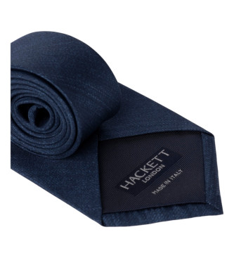Hackett London Cravatta in seta tinta unita Chambray blu scuro