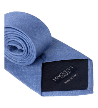 Hackett London Cravatta in seta tinta unita Chambray blu