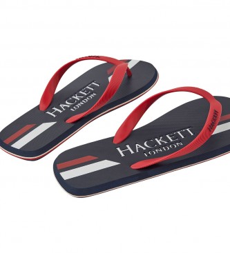 Hackett Flip Flops Logo Stripes Black, Red