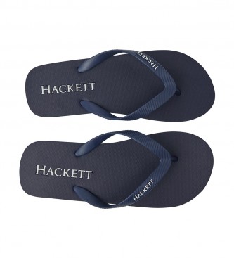 Hackett Flip Flops Logo Embossed Navy