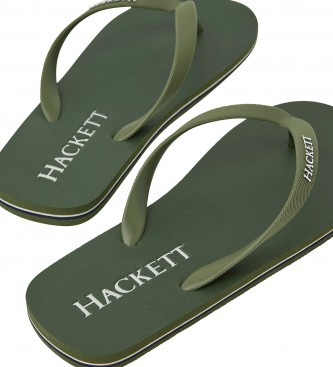 Hackett Flip Flops Logo Relief Green