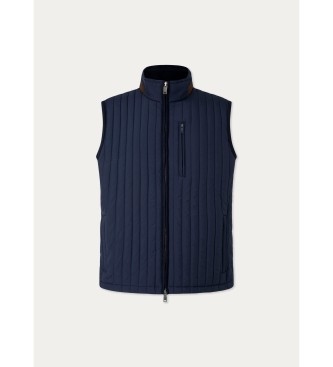 Hackett London Gilet gilet con canale blu scuro