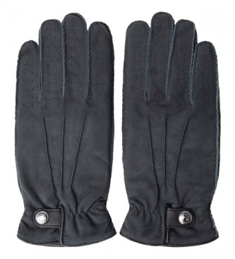 Hackett London Greyish blue Chelsea leather gloves