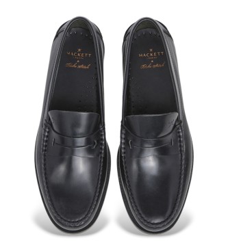Hackett London Chesfield leather loafer loafers black
